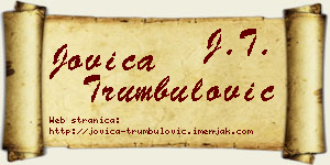 Jovica Trumbulović vizit kartica
